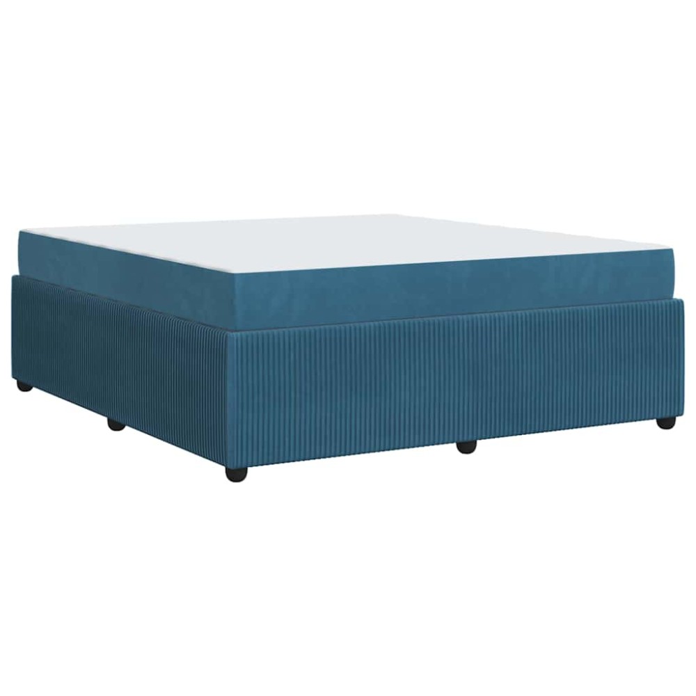 vidaXL Cadru de pat cu saltea cu saltea albastru 180 x 200 cm Catifea