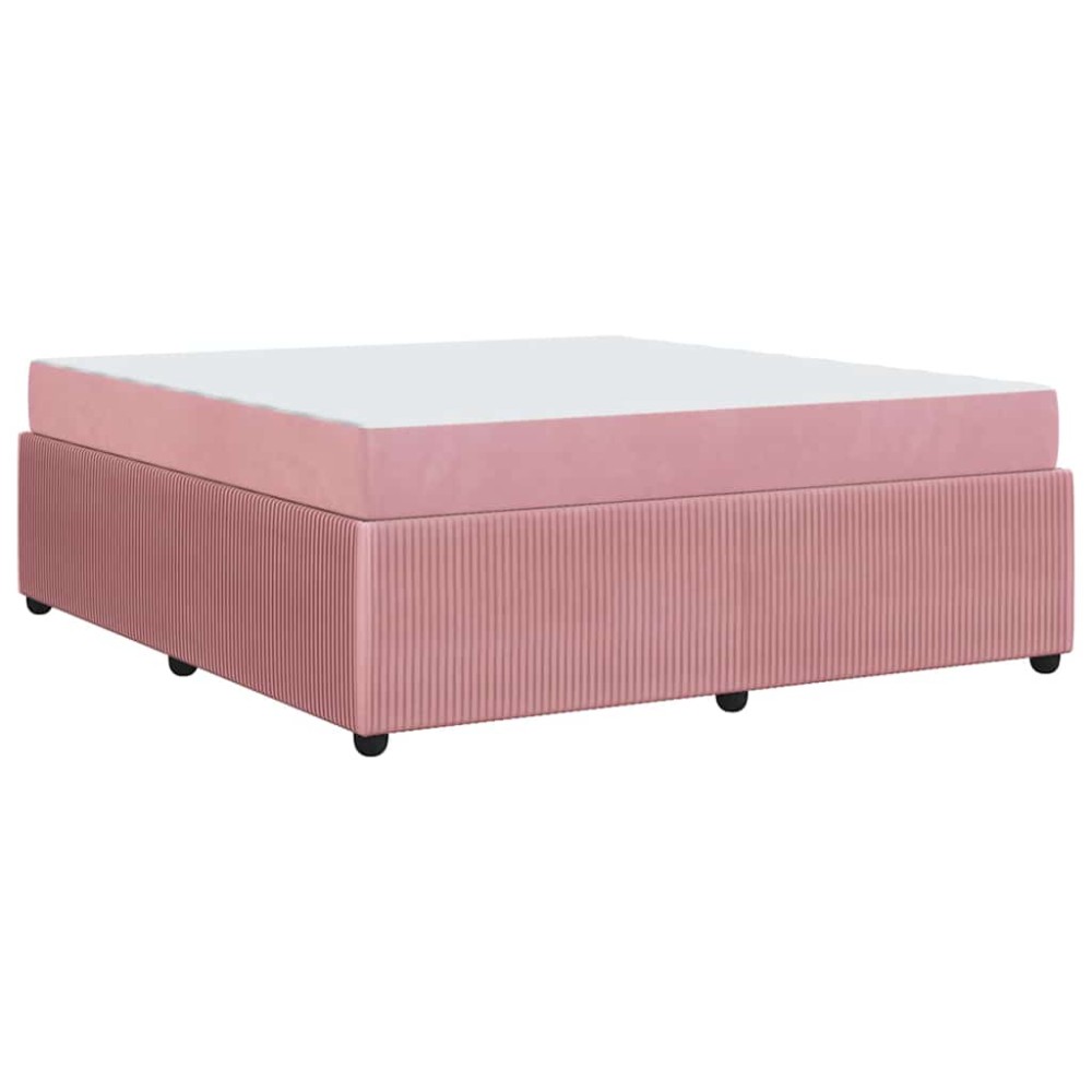 vidaXL Cadru de pat cu saltea cu saltea Roz 180 x 200 cm Catifea