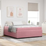 vidaXL Cadru de pat cu saltea cu saltea Roz 180 x 200 cm Catifea