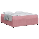 vidaXL Cadru de pat cu saltea cu saltea Roz 180 x 200 cm Catifea