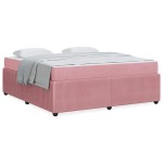 vidaXL Cadru de pat cu saltea cu saltea Roz 180 x 200 cm Catifea