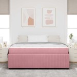 vidaXL Cadru de pat cu saltea cu saltea Roz 180 x 200 cm Catifea