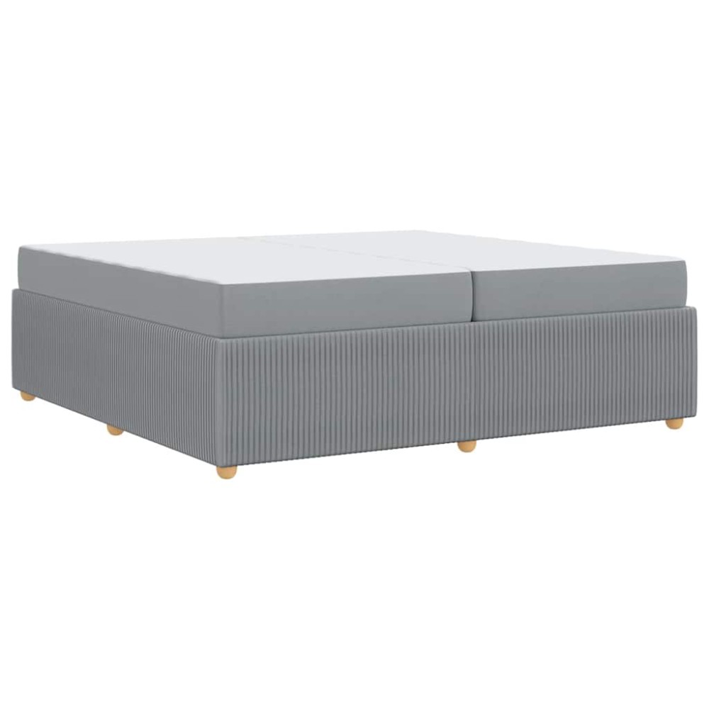 vidaXL Cadru de pat cu saltea Gri deschis 200 x 200 cm țesătură