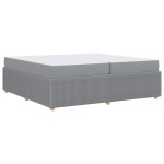 vidaXL Cadru de pat cu saltea Gri deschis 200 x 200 cm țesătură