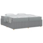 vidaXL Cadru de pat cu saltea Gri deschis 200 x 200 cm țesătură