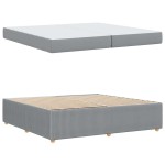 vidaXL Cadru de pat cu saltea Gri deschis 200 x 200 cm țesătură