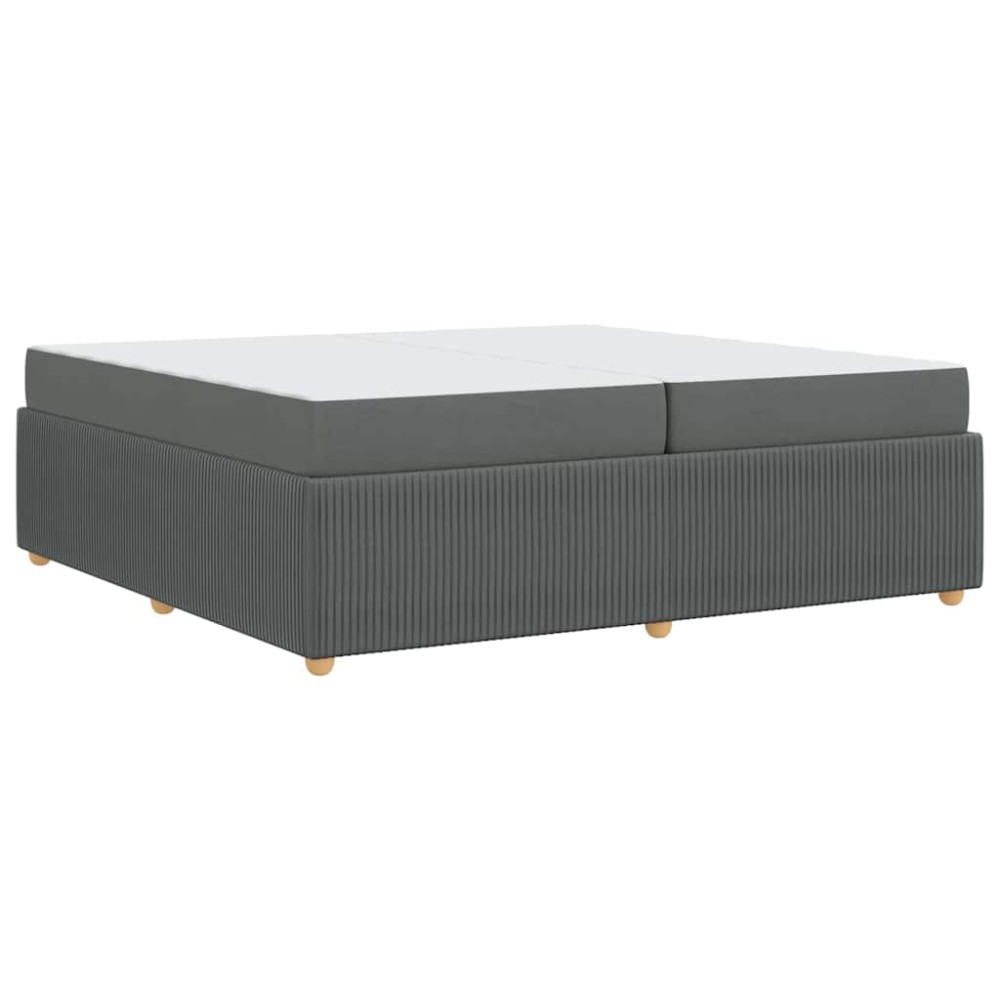 vidaXL Cadru de pat cu saltea Gri închis 200 x 200 cm țesătură