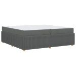 vidaXL Cadru de pat cu saltea Gri închis 200 x 200 cm țesătură