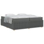 vidaXL Cadru de pat cu saltea Gri închis 200 x 200 cm țesătură