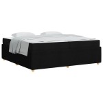 vidaXL Cadru de pat cu saltea cu saltea Negru 200 x 200 cm țesătură