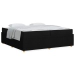 vidaXL Cadru de pat cu saltea cu saltea Negru 200 x 200 cm țesătură