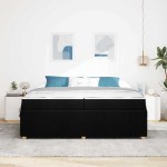 vidaXL Cadru de pat cu saltea cu saltea Negru 200 x 200 cm țesătură
