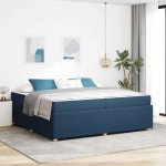 vidaXL Cadru de pat cu saltea cu saltea albastru 200 x 200 cm țesătură