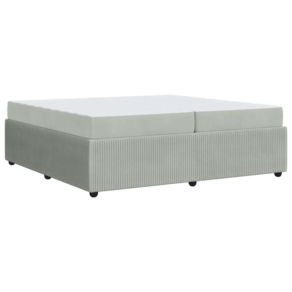 vidaXL Cadru de pat cu saltea Gri deschis 200 x 200 cm Catifea