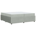 vidaXL Cadru de pat cu saltea Gri deschis 200 x 200 cm Catifea