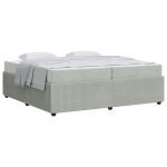 vidaXL Cadru de pat cu saltea Gri deschis 200 x 200 cm Catifea