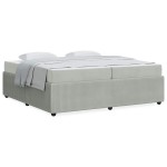 vidaXL Cadru de pat cu saltea Gri deschis 200 x 200 cm Catifea