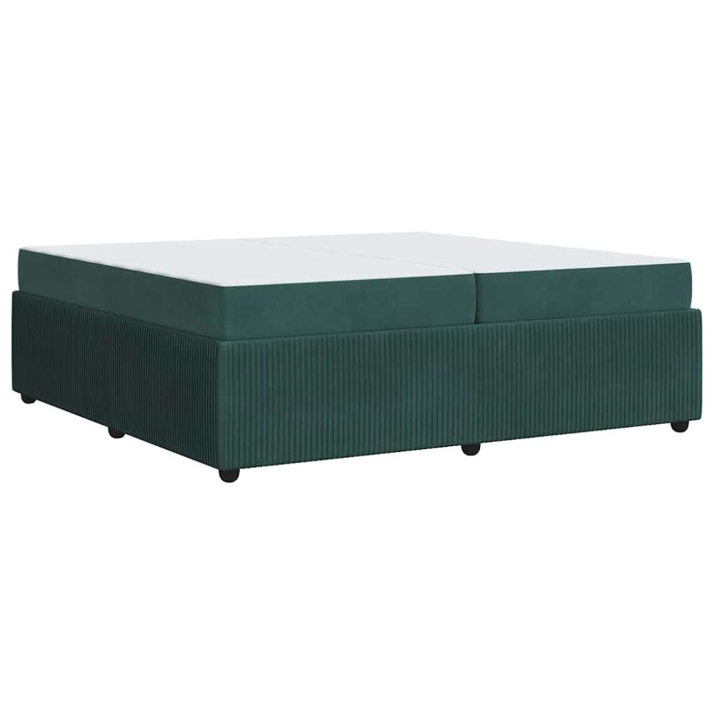 vidaXL Cadru de pat cu saltea Verde închis 200 x 200 cm Catifea