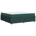 vidaXL Cadru de pat cu saltea Verde închis 200 x 200 cm Catifea