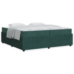 vidaXL Cadru de pat cu saltea Verde închis 200 x 200 cm Catifea