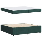 vidaXL Cadru de pat cu saltea Verde închis 200 x 200 cm Catifea