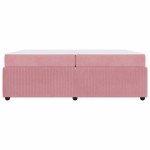 vidaXL Cadru de pat cu saltea Roz 200 x 200 cm țesătură