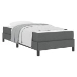 vidaXL Pat cu arcuri cu saltea Gri închis 80 x 200 cm țesătură vidaXL Pat cu arcuri cu saltea Gri închis 80 x 200 cm țesătură