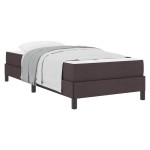 vidaXL Pat cu arcuri cu saltea Maro închis 80 x 200 cm țesătură vidaXL Pat cu arcuri cu saltea Maro închis 80 x 200 cm țesătură