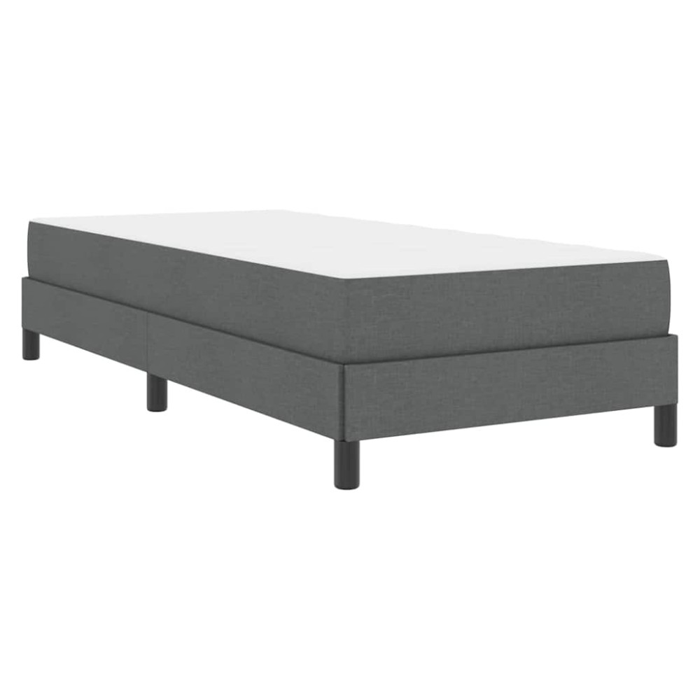 vidaXL Pat cu arcuri cu saltea Gri închis 90 x 190 cm țesătură