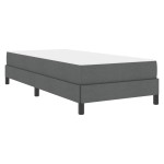 vidaXL Pat cu arcuri cu saltea Gri închis 90 x 190 cm țesătură vidaXL Pat cu arcuri cu saltea Gri închis 90 x 190 cm țesătură