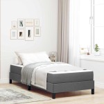 vidaXL Pat cu arcuri cu saltea Gri închis 90 x 190 cm țesătură vidaXL Pat cu arcuri cu saltea Gri închis 90 x 190 cm țesătură