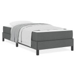 vidaXL Pat cu arcuri cu saltea Gri închis 90 x 190 cm țesătură vidaXL Pat cu arcuri cu saltea Gri închis 90 x 190 cm țesătură