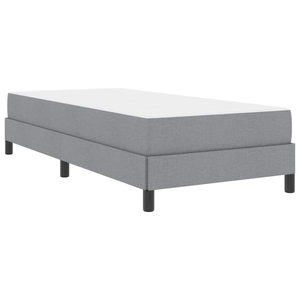 vidaXL Pat cu arcuri cu saltea Gri deschis 90 x 200 cm țesătură