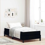 vidaXL Pat cu arcuri cu saltea Negru 90 x 200 cm țesătură vidaXL Pat cu arcuri cu saltea Negru 90 x 200 cm țesătură