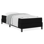 vidaXL Pat cu arcuri cu saltea Negru 90 x 200 cm țesătură vidaXL Pat cu arcuri cu saltea Negru 90 x 200 cm țesătură