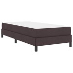 vidaXL Pat cu arcuri cu saltea Maro închis 90 x 200 cm țesătură vidaXL Pat cu arcuri cu saltea Maro închis 90 x 200 cm țesătură