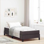 vidaXL Pat cu arcuri cu saltea Maro închis 90 x 200 cm țesătură vidaXL Pat cu arcuri cu saltea Maro închis 90 x 200 cm țesătură