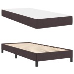 vidaXL Pat cu arcuri cu saltea Maro închis 90 x 200 cm țesătură vidaXL Pat cu arcuri cu saltea Maro închis 90 x 200 cm țesătură