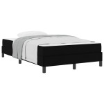 vidaXL Pat cu arcuri cu saltea Negru 120 x 190 cm țesătură vidaXL Pat cu arcuri cu saltea Negru 120 x 190 cm țesătură