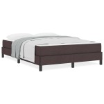 vidaXL Pat cu arcuri cu saltea Maro închis 140 x 190 cm țesătură vidaXL Pat cu arcuri cu saltea Maro închis 140 x 190 cm țesătură