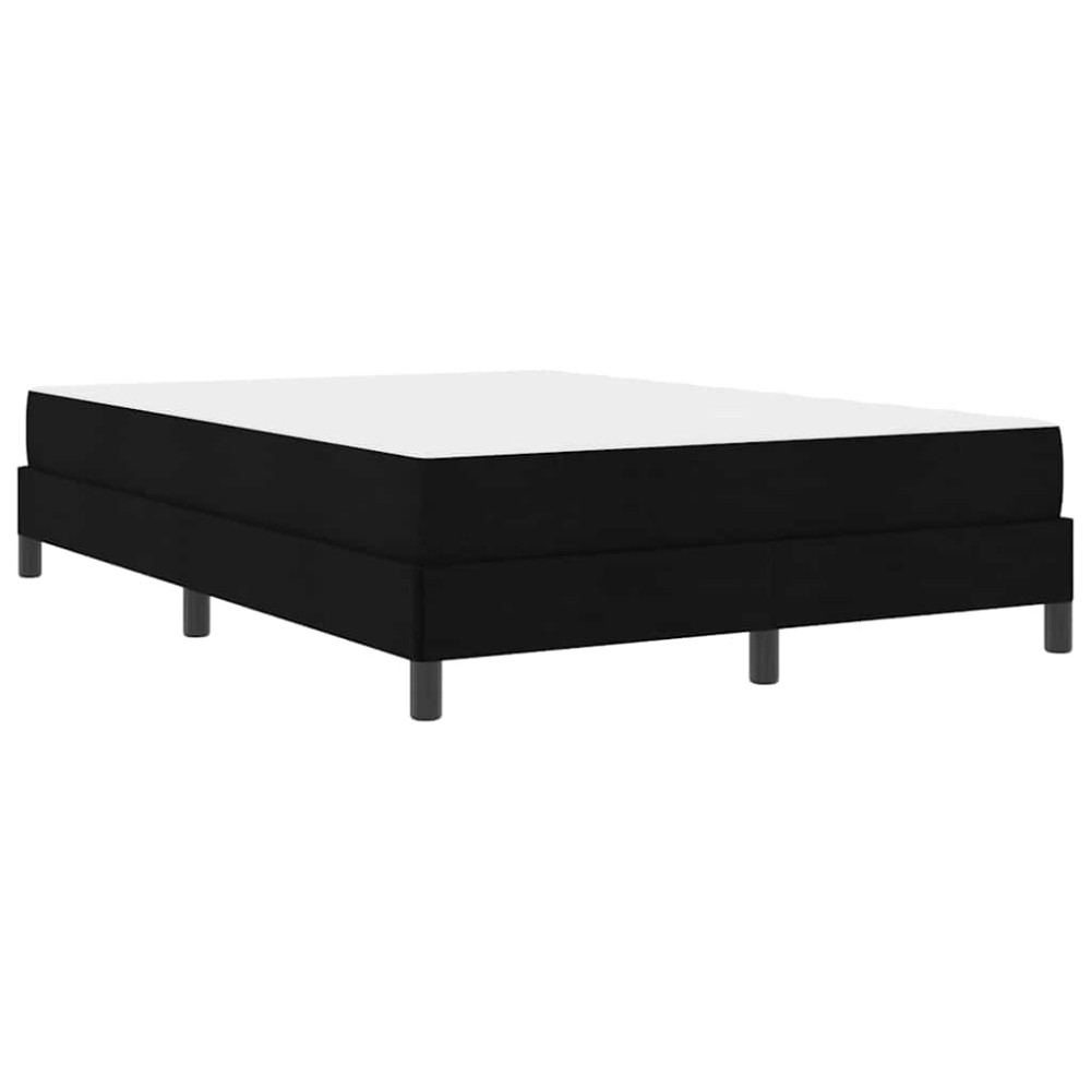 vidaXL Pat cu arcuri cu saltea Negru 140 x 200 cm țesătură