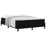 vidaXL Pat cu arcuri cu saltea Negru 140 x 200 cm țesătură vidaXL Pat cu arcuri cu saltea Negru 140 x 200 cm țesătură