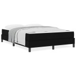 vidaXL Pat cu arcuri cu saltea Negru 140 x 200 cm țesătură vidaXL Pat cu arcuri cu saltea Negru 140 x 200 cm țesătură