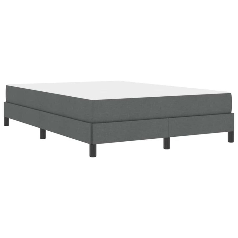 vidaXL Pat cu arcuri cu saltea Gri închis 160 x 200 cm țesătură