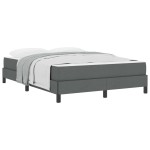 vidaXL Pat cu arcuri cu saltea Gri închis 160 x 200 cm țesătură vidaXL Pat cu arcuri cu saltea Gri închis 160 x 200 cm țesătură