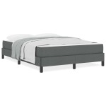vidaXL Pat cu arcuri cu saltea Gri închis 160 x 200 cm țesătură vidaXL Pat cu arcuri cu saltea Gri închis 160 x 200 cm țesătură