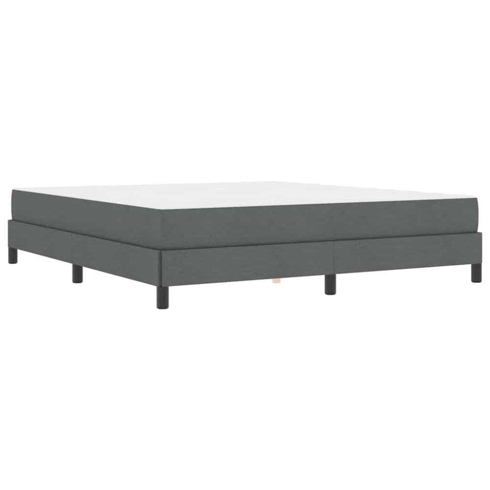vidaXL Pat cu arcuri cu saltea Gri închis 180 x 200 cm țesătură