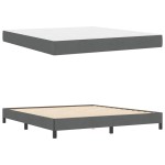 vidaXL Pat cu arcuri cu saltea Gri închis 180 x 200 cm țesătură vidaXL Pat cu arcuri cu saltea Gri închis 180 x 200 cm țesătură