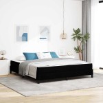 vidaXL Pat cu arcuri cu saltea Negru 180 x 200 cm țesătură vidaXL Pat cu arcuri cu saltea Negru 180 x 200 cm țesătură