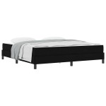 vidaXL Pat cu arcuri cu saltea Negru 180 x 200 cm țesătură vidaXL Pat cu arcuri cu saltea Negru 180 x 200 cm țesătură